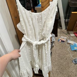 White polka dot dress